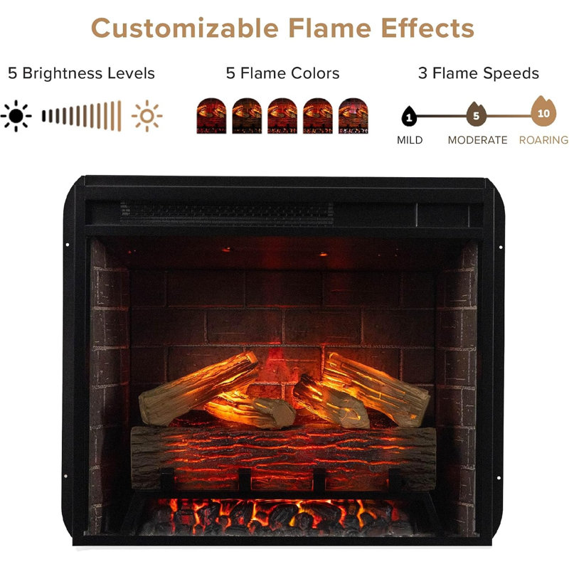 Uptown Smart Fireplace with Heat, 20.16" H x 23.96" W x 8.19" D