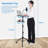 On Wheels With 2 Shelves, Portable Projector Floor Stand Adjustable Height 25.9 To 51.8 Inch With Phone Holder