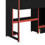 Lit mezzanine simple en bois avec bureau intégré, garde-robe, DEL et tiroir-2130834176