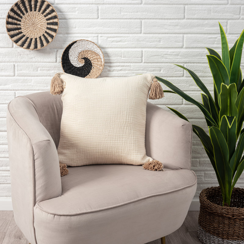 Coussin Ailee, Beige/brun, Duvet