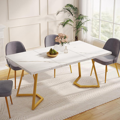 Medor 55" Dining Table, Modern Rectangle Dining Room Table for 4