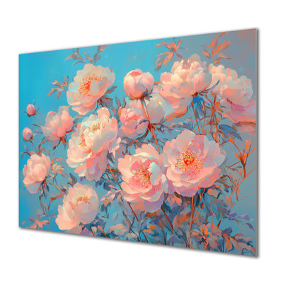 «Pastel Blossom Dream Of Pe pivoines» - art mural en métal pivoines pour le salon