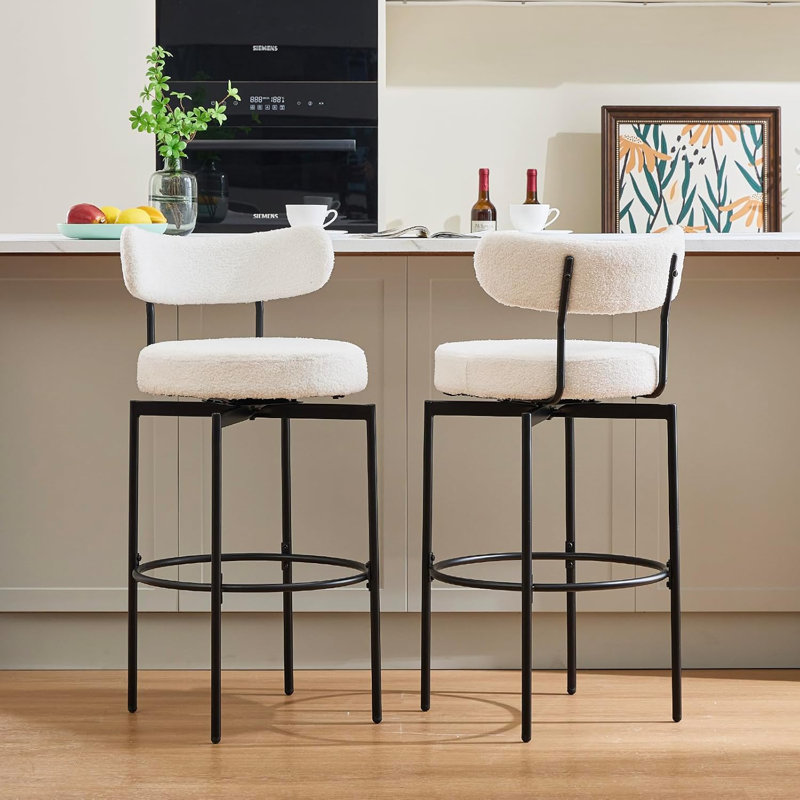 Swivel Bar Stools Set Of 2, White