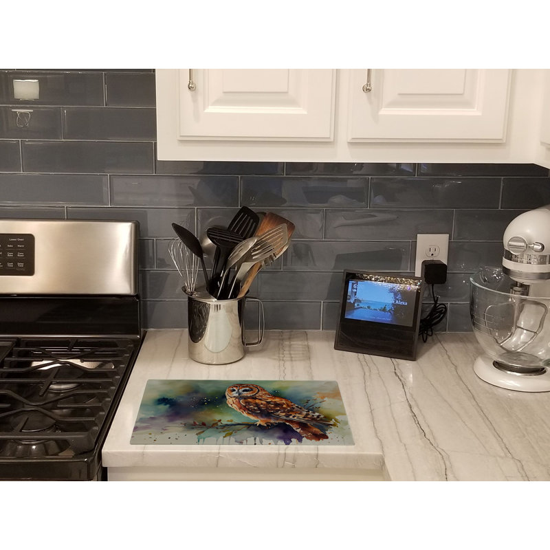 Tawny Owl Glass Cutting Board