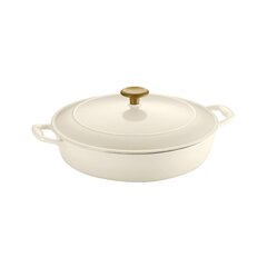 GET Heiss 2.5 Qt. Orange Enamel Coated Cast Aluminum Round Dutch Oven with  Lid CA-011-O/BK