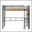 Lit mezzanine en métal avec bureau intégré, tablette de rangement et échelle pour économiser de l'espace et une vie multifonctionnelle-1500917414