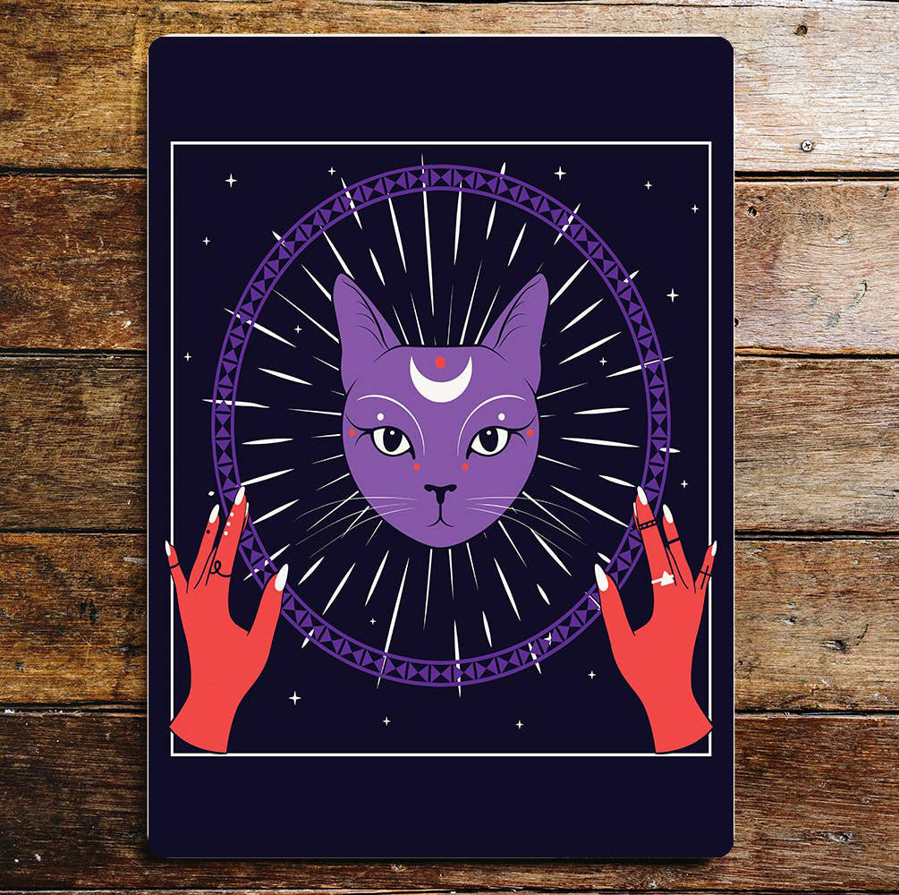 Moonchild Cat Witch Gypsy Mystical - No Frame Print on Metal