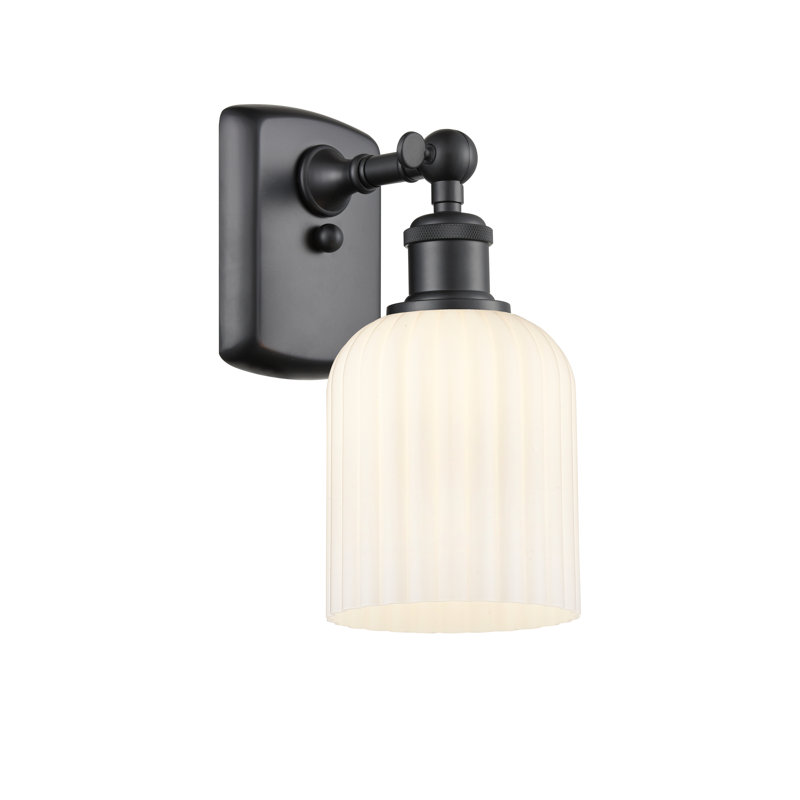 Applique à bras en acier Northgate, Noir mat, Blanc brillant