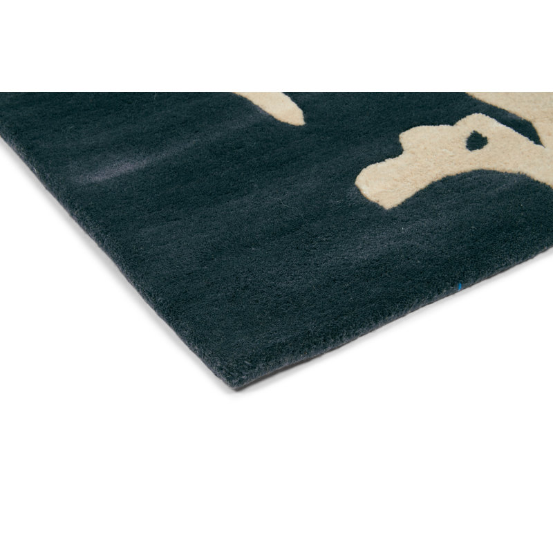 Handmade Wool Floral Area Rug, Rectangle 8'2" x 11'6"
