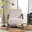 Fauteuil d'appoint rembourré de 23,8 po de largeur Mid-Century avec pieds en bois massif en forme de Z et fauteuil en tissu doux pour le salon-1924628351