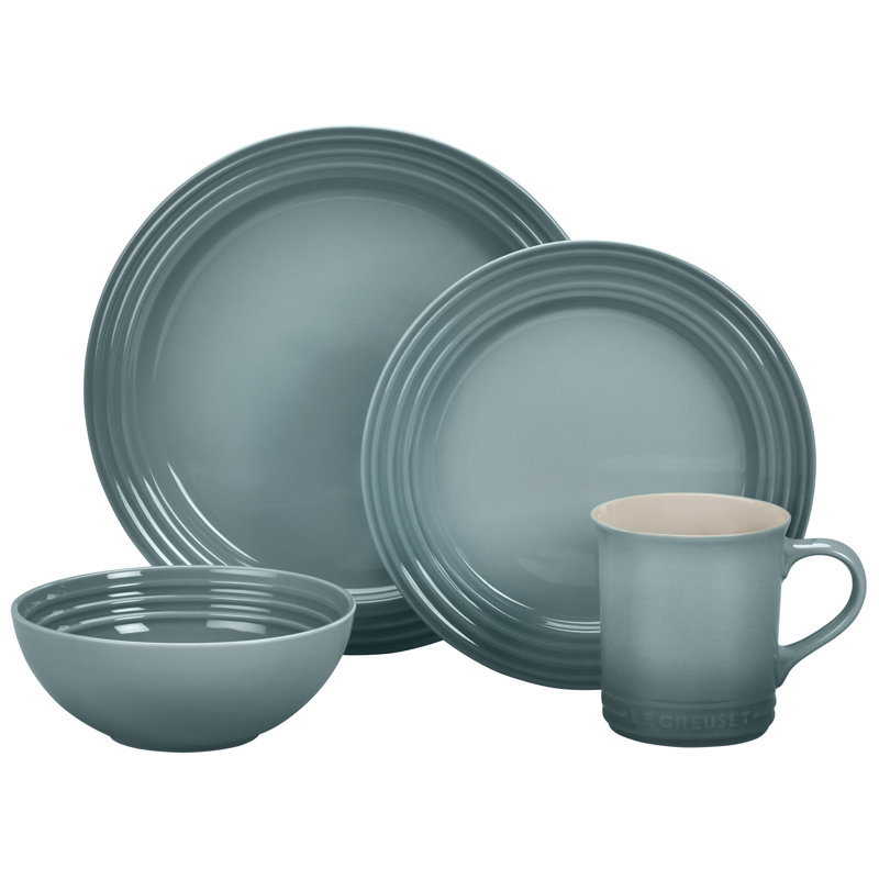 Le Creuset Stoneware 16PC Dinnerware Set, Sea Salt