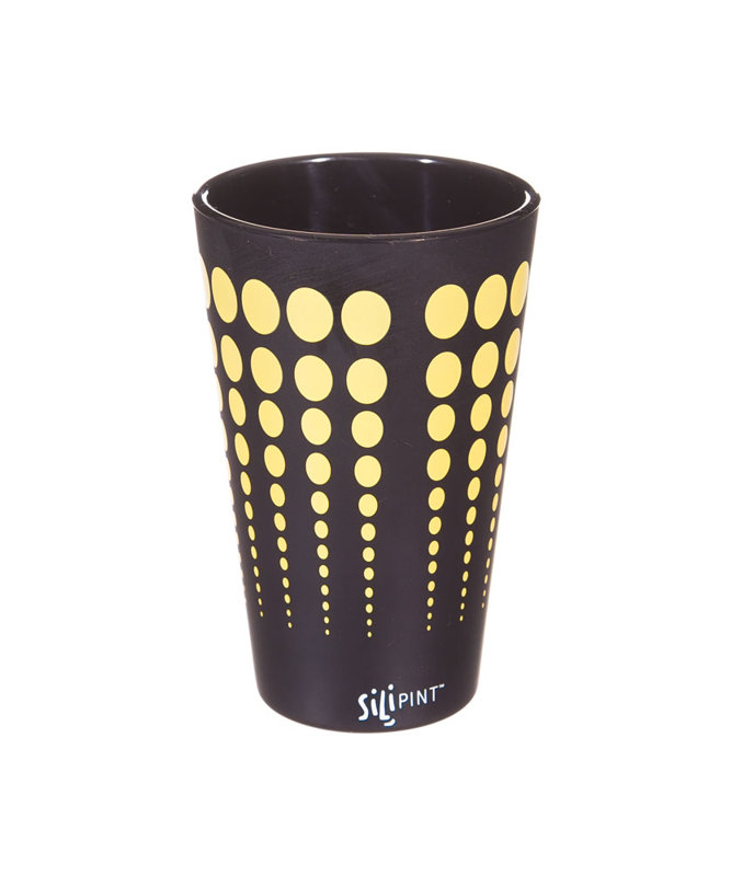Verre à boisson plastique/acrylique 16 oz. Cayden, Noir / jaune