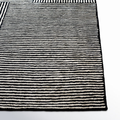 Balos Hand Tufted Viscose Black/Ivory Rug