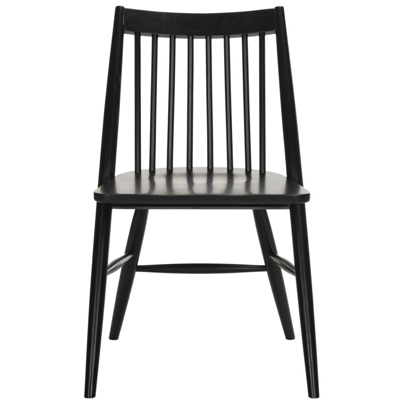 Kloss Solid Wood Slat Back Side Chair, Black
