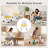 Low Rolling Accent Stool with Wheels, White Plastic Frame Wheeled Floor Stool with Soft Yellow Cushion, Compact Mobile Curved Back Stool for Adults Reading Housework, Also Usable for Kids Playroom Bedroom-129694212