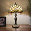 Lampe de table Bloomsbury Tiffany en verre coloré de couleur haricot avec ampoules DEL l 12 po x P 12 po x H 21 po