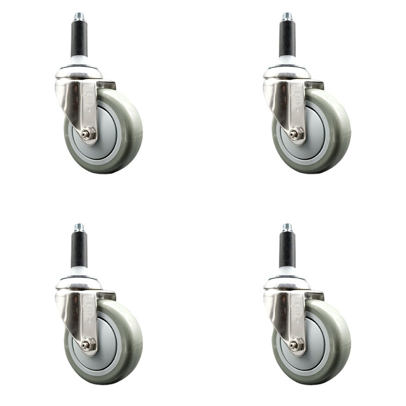 Polyurethane Swivel Caster, Gray