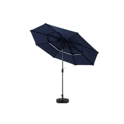 Aluminium 10ft 3 Tier Auto-tilt Umbrella ,Outdoor Patio Umbrella - Market Table Pool Deck Umbrella (Base Not Included) - (Navy blue )