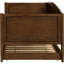 Lit de jour simple moyen en noyer avec couchette - Style, construction transitionnelle, apparence, pieds carrés, fabrication pour chambre à coucher, esthétique, silhouette, poteaux de pieds fuselés, sommeil