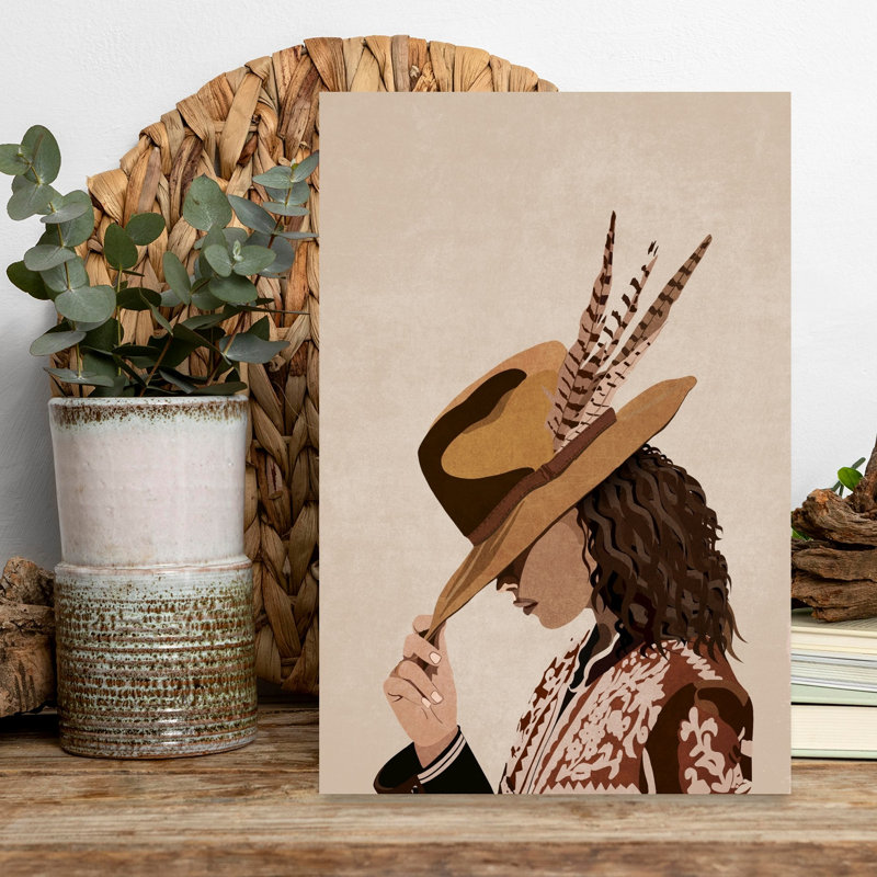 «Feathered Elegance Abstract Classic Rustic Portrait», art mural, H 18 po x l 12 po