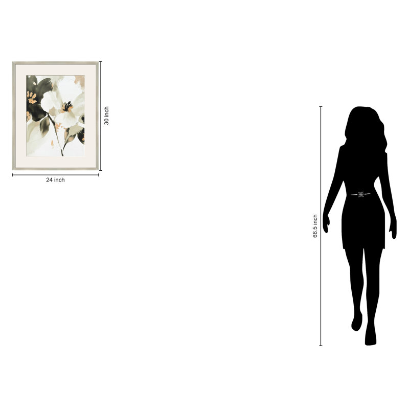 Art mural toile sous verre Whispering Petals II - 24 po x 30 po - cadre champagne