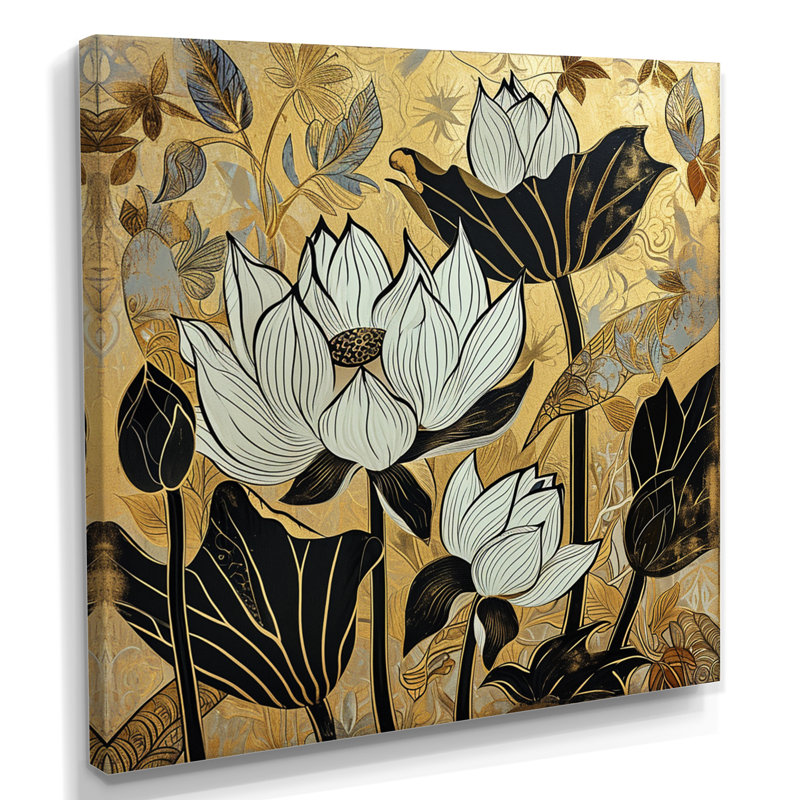 Anthony, art mural Lotus, Toile tendue, H 30 po x l 30 po