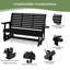 Fauteuil oscillant de patio avec porte-gobelets, matériau en bois de polyéthylène durable, résistant aux intempéries, dossier horizontal et siège profilé, poids lourd 900 lb-1309330910