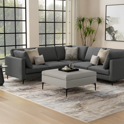 Repose-pieds de rangement pour table basse 36 po avec couvercle relevable Rebecca