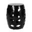Table d'appoint en métal noire avec motif chic en fer, 16,5 po x 16,5 po x 20,75 po, aucun assemblage requis, construction élégante, 16,08 po x 16,08 po x 20,13 po-2137534533