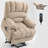 23" Seat Width And High Back Large Size Chenille Power Lift Recliner Chair With 8-Point Vibration Massage And Lumbar Heating-1121746226