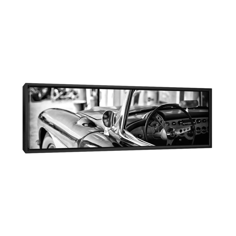 Classic corvette chevrolet, reproduction de photo sur toile tendue, H 20 po x l 60 po x P 1,5 po, Toile avec cadre noir
