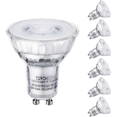 4.5W (50W Eqv.) Dimmable GU10 LED Spot Bulbs, 4.5W MR16, 3000K Warm White, UL Listed