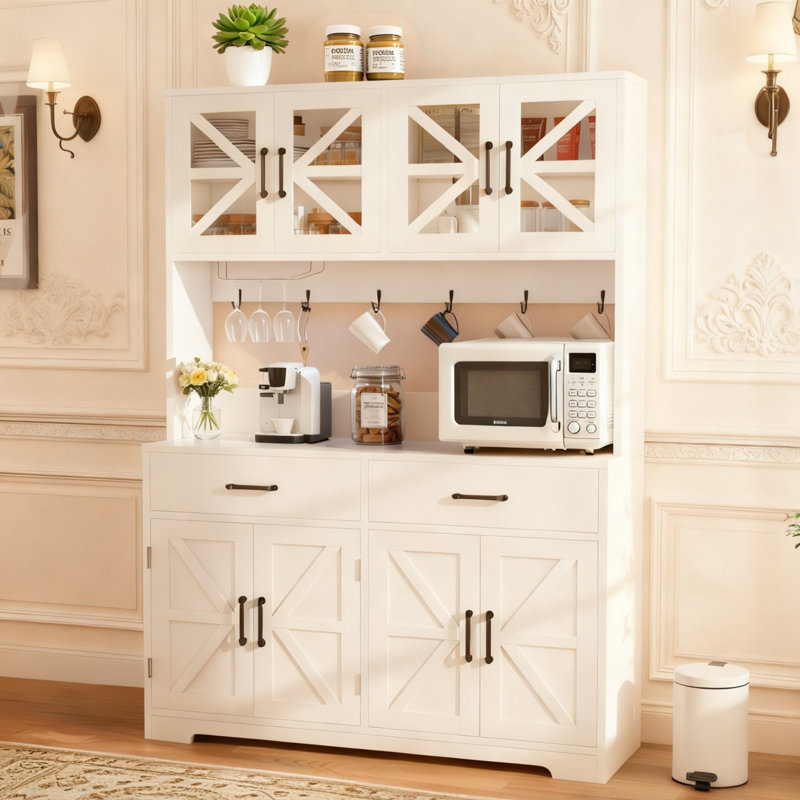 Armoire intelligente de style campagnard: applis / lumières RVB à distance + 2 AC + 2 ports USB