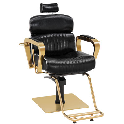 22.8"" Wide Faux Leather Manual Rocker Standard Recliner,Barber Chair Metal Hydraulic Recline -  Inbox Zero, E06ABF1C2B464D6AB9B58033AD42BB75