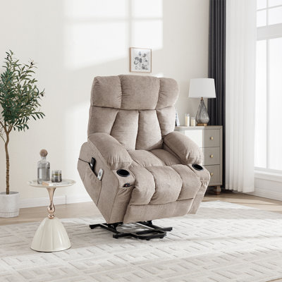 92cm Wide Chenille Wall Recliner Standard Recliner with Massager