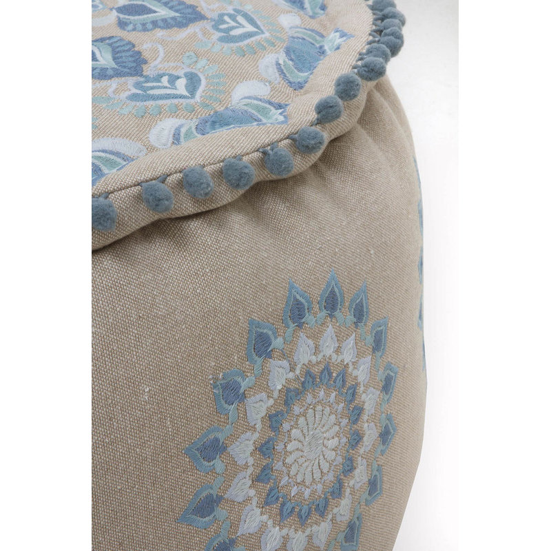 Cathalene 55cm Wide Round Geometric Pouffe Ottoman