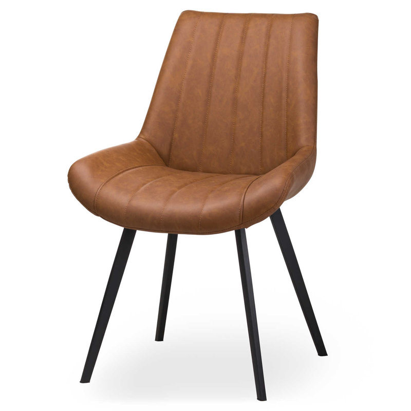 Zenobia 0cm H Upholstered Side Chair, Brown Tan