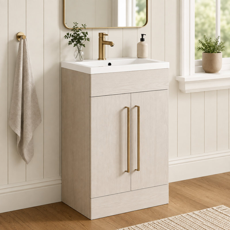 515 mm Freestanding Single Vanity, Light Elm