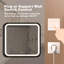 Miroir de meuble-lavabo de salle de bain 32 po x 32 po avec fond de panier, cadre en alliage d'aluminium noir, luminosité élevée, tactile à intensité variable, contrôle de l'interrupteur mural, antibuée, réglable IRC 95 3000K-4500K-6000K, IP54 Wat
