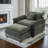 Chenille Oversized Chair With Ottoman - 43" W Comfy Accent Chair, Single Sofa Chair, Large Upholster-1946336170