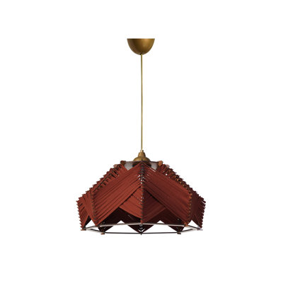 Lustre rouge élégant 7,9 po x 13,8 po | Corps en plastique léger, capuchon en coton | Hauteur: 23,6 pouces avec câble | Douille E27, 40 W maximum | Parfait pour la salle à manger, le salon et la décoration moderne