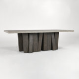 Simone 94" Reclaimed Pine Wood Dining Table In Antique