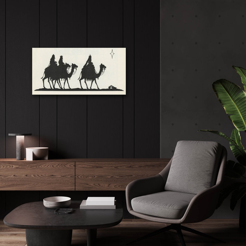 Art mural en verre Union Rustic «Three Kings 3» par Tis the Season, H 12 po x l 24 po