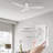 52 Inches Flush Mount White Ceiling Fan without Light