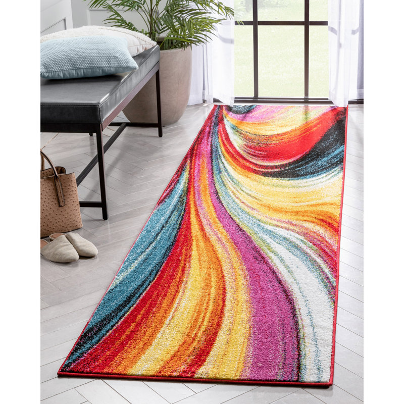 Brooksville Pleasure Multi Modern Bright Rug, Runner 2'3" x 7'3"