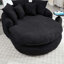 Canapé surdimensionné rembourré à billes avec tissu chenille, 3 grands et 2 petits coussins, dossier enveloppant pour un confort et un soutien ultimes-1469997132