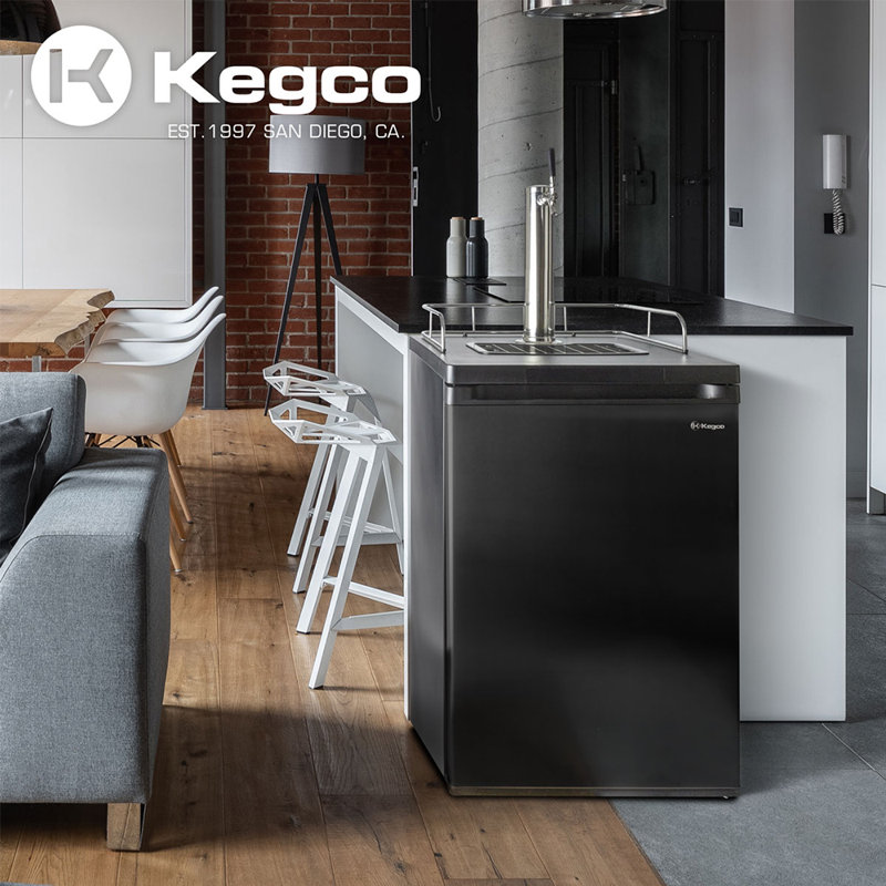 Kegco Black Stainless Steel Freestanding Keg Dispenser