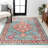 Lathan Bohemian FLAIR Boho Vintage Medallion Blue/Red Rug-179363732