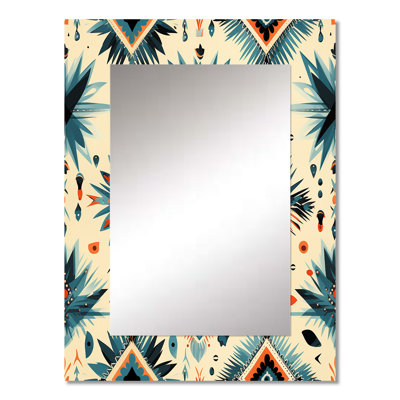 Thresa Nomadic Treasures Boho Pattern - Geometric  Mirror, Geometric Decorative Wall Mirror, Printed Metal Art