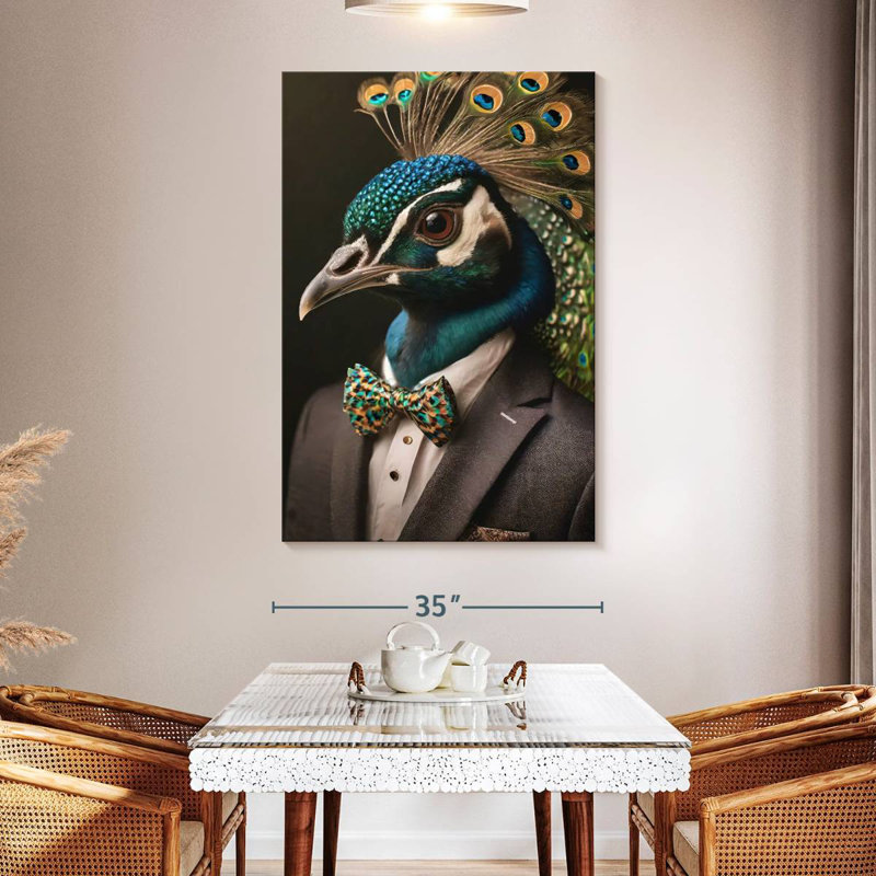 Brampt A Peacock Portrait, 51" H x 34" W